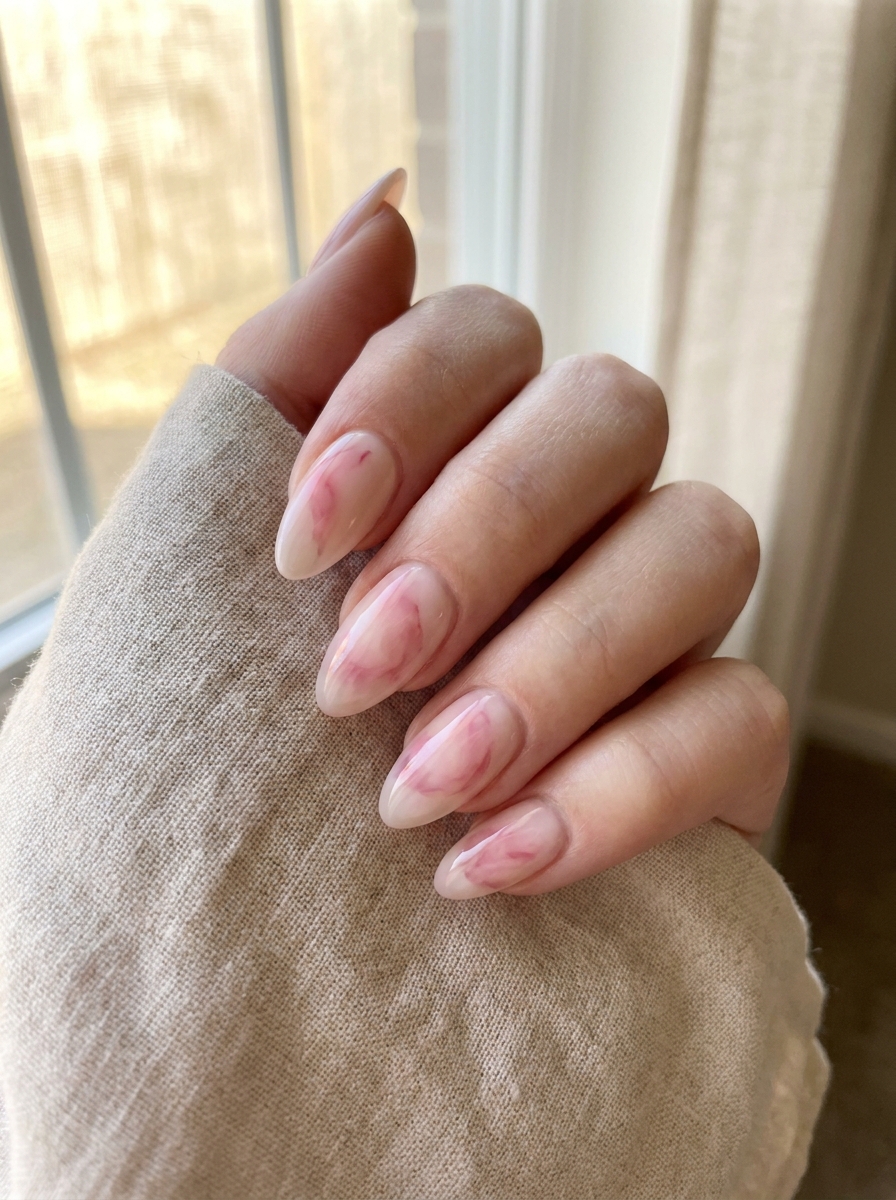 Watercolor Pink Nails